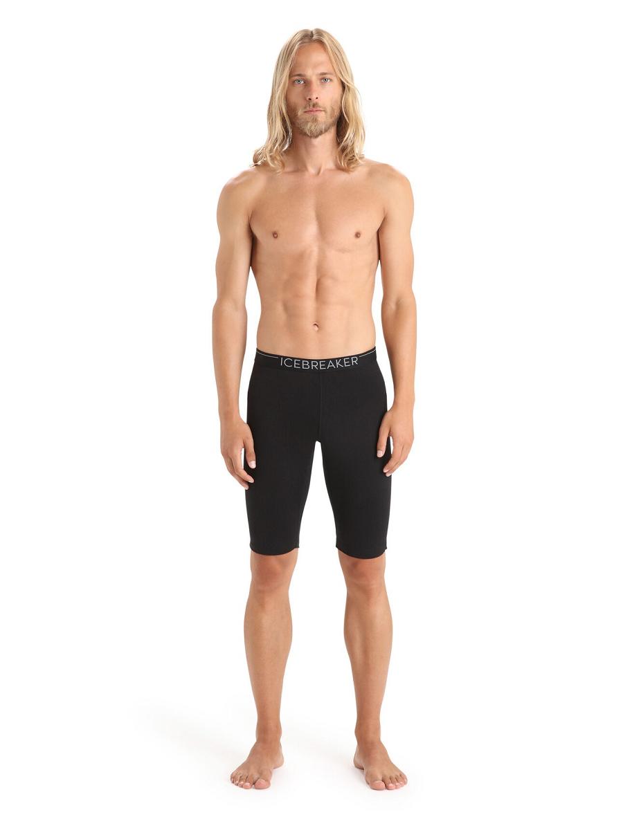 Black Men's Icebreaker Merino 200 Oasis Thermal Shorts | USA 1111VRWD